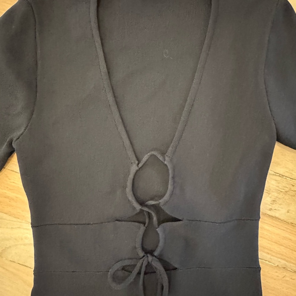 ASTR the Label - Jovie Black Dress with Tie Accents - Picture 2 of 6